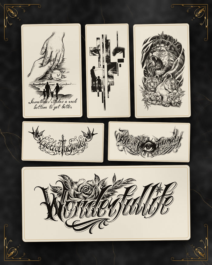 Pacchetto Family: tutti i tatuaggi semi-permanenti del pacchetto