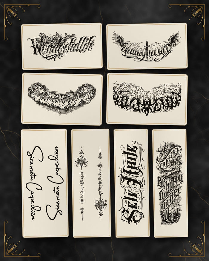Pacchetto Scritte: tutti i tatuaggi semi-permanenti del pacchetto